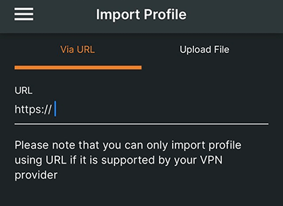 「Iｍport Profile」画面