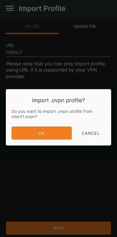 Androidの場合「OK」をタップ